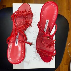 Patent Red Manolo heels